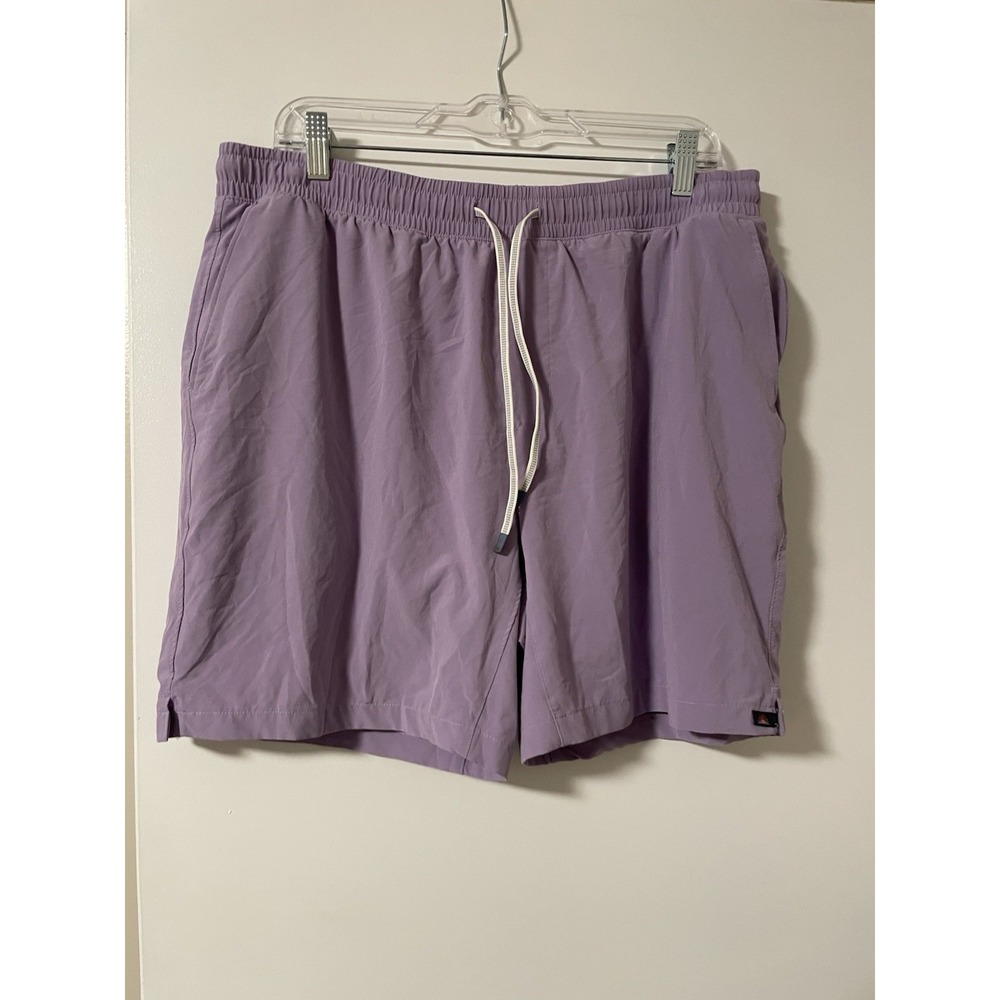 Faherty Swim Trunks Mens XL Blue Floral Shorelite Purple With Gray Lined Beach
